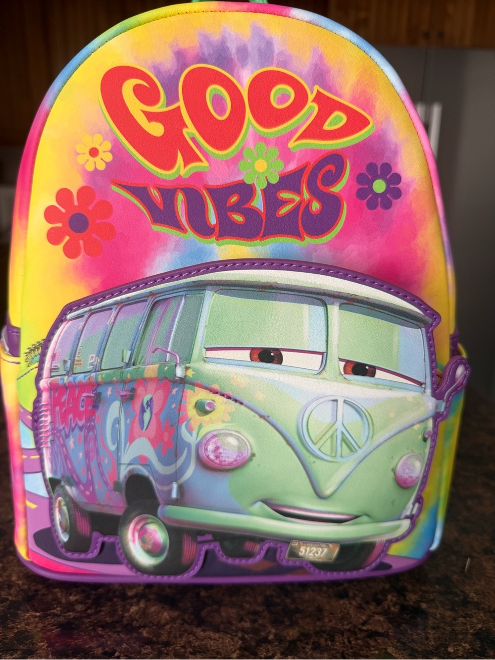 Loungefly Kids 'Good Vibes' Rainbow Van Backpack